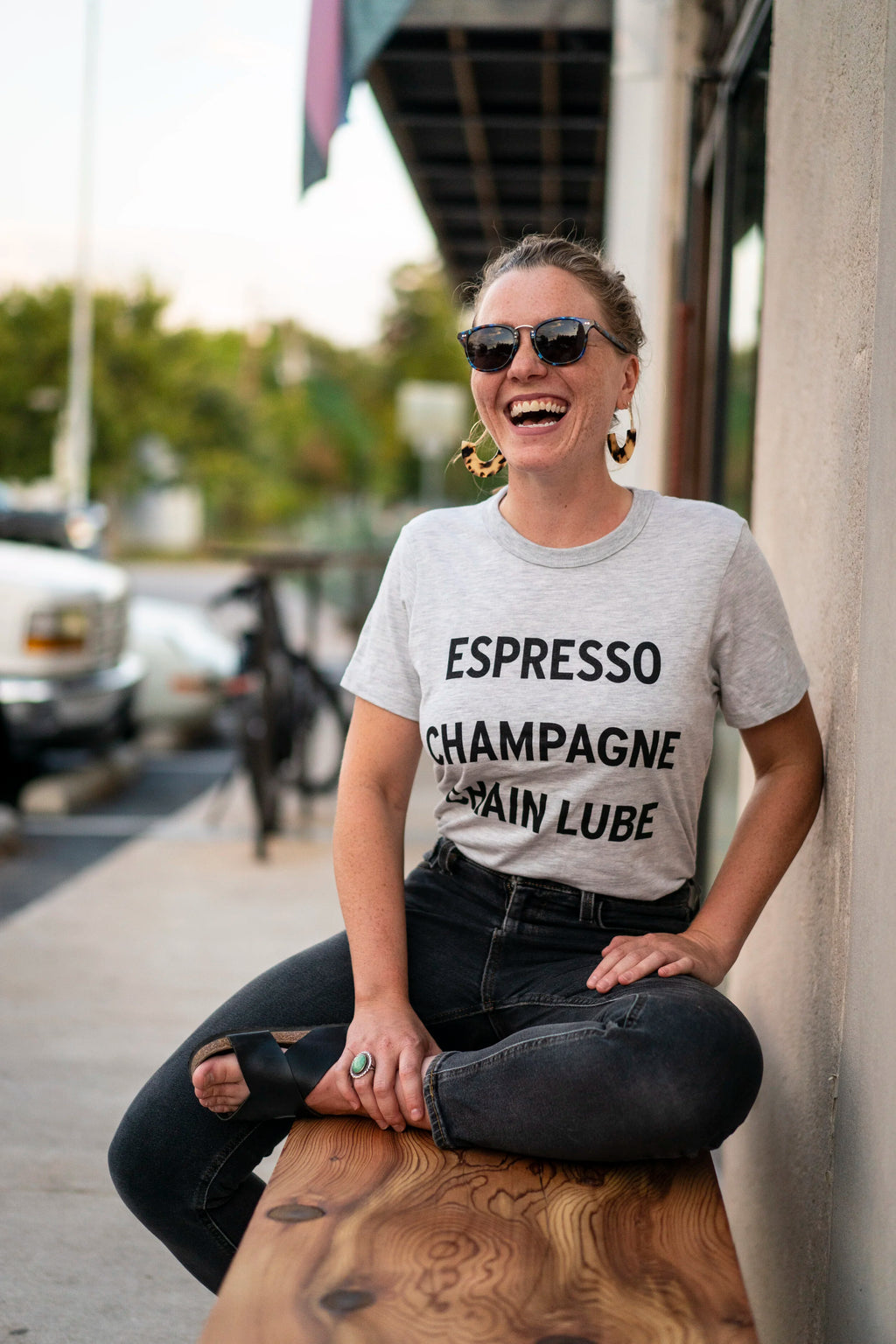 Espresso Champagne Chain Lube Tee